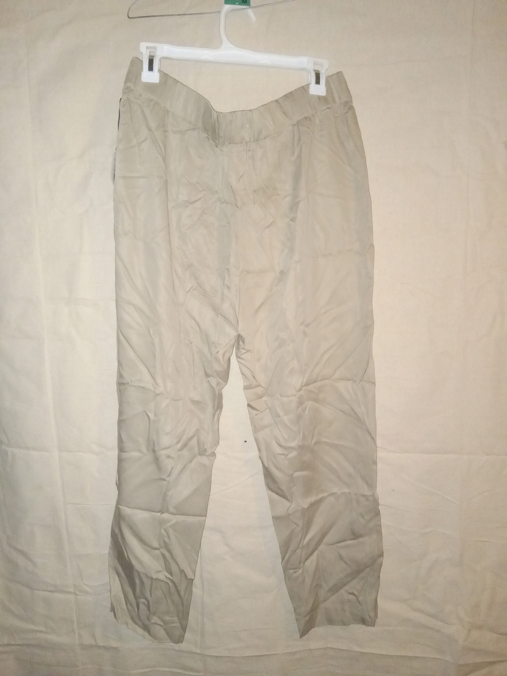 Women's Lightweight Elastic-Waist Pants - Beige